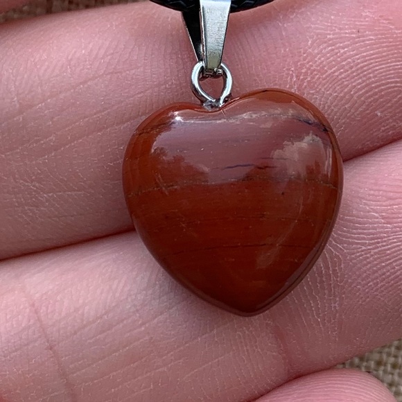 Handmade Heart Genuine Stone Amulet Necklace - Picture 6 of 13